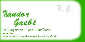 nandor gaebl business card